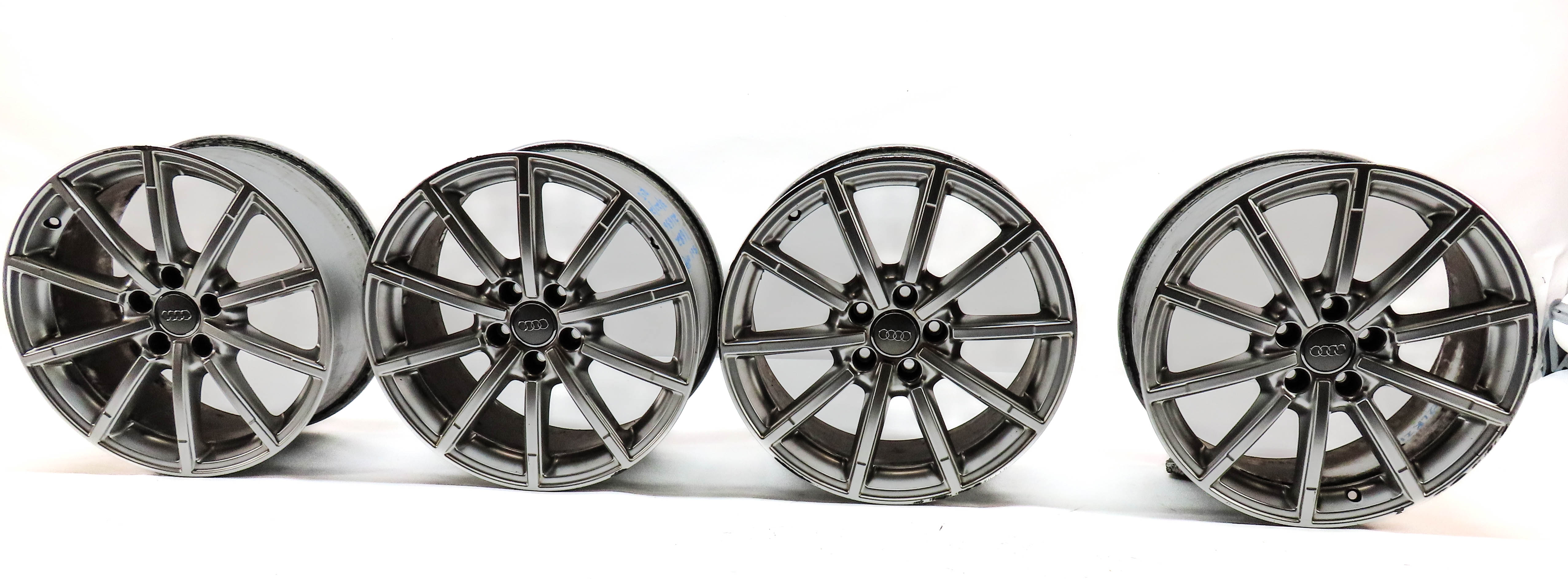 2015-2016 AUDI A4 (B8 8K) 18x8 INCH 10-SPOKE ALUMINUM ALLOY WHEEL RIM SET/4 — exact item pictured